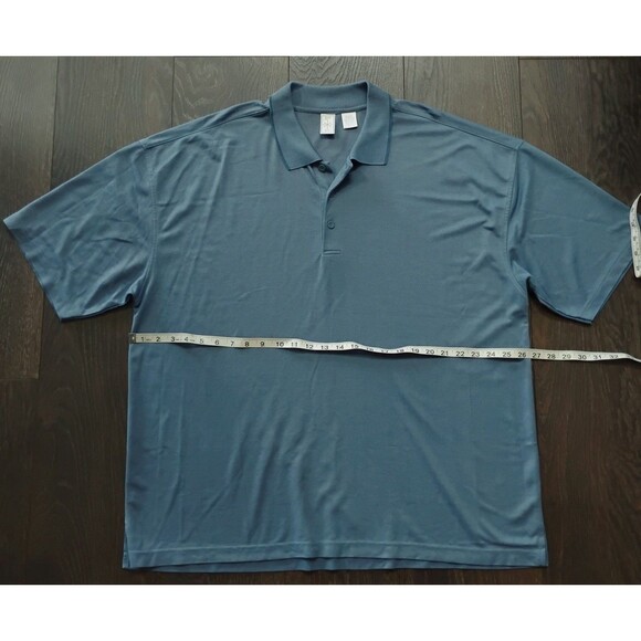 Burma Bibas Polo Shirt Men's Size 2XL XXL Short Sleeve Rayon/Polyester Golf Blue - Picture 3 of 5